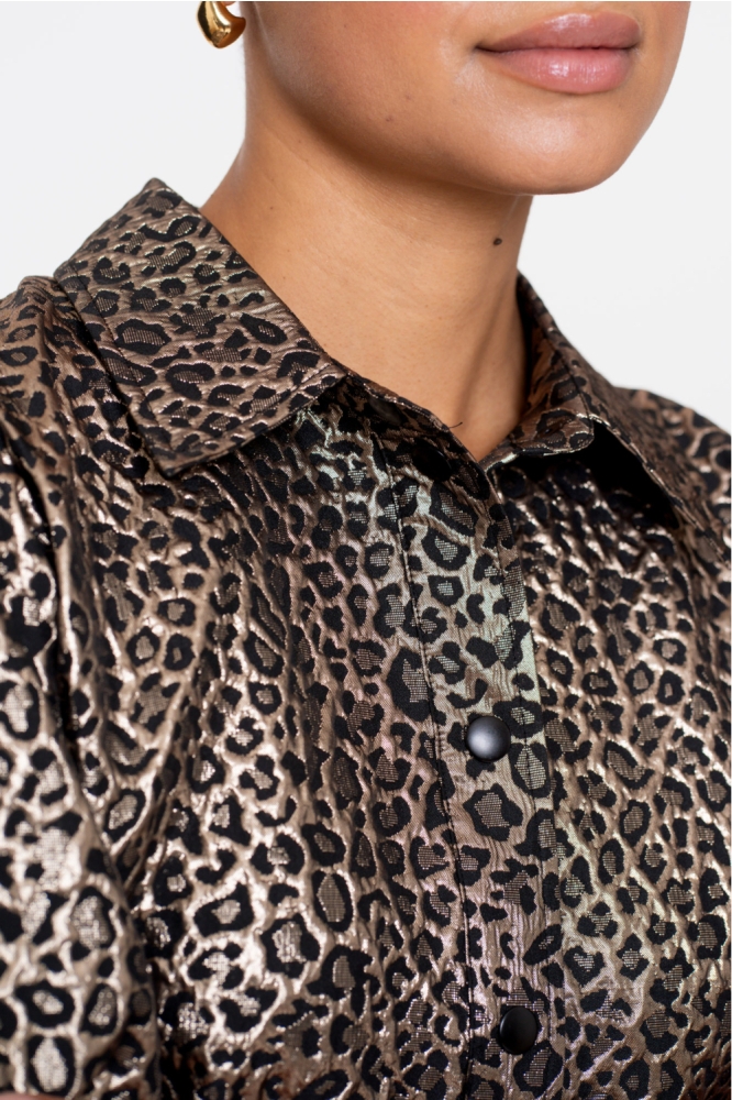 BLOUSE MET STRUCTUUR 55704 20 GOLD/ BLACK